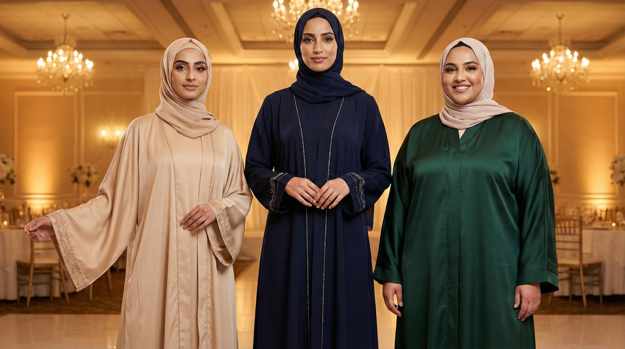 Formal abaya styles for different body types in Pakistan.
